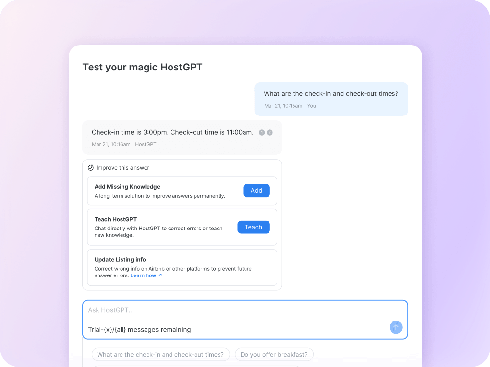 HostGPT simulation interface