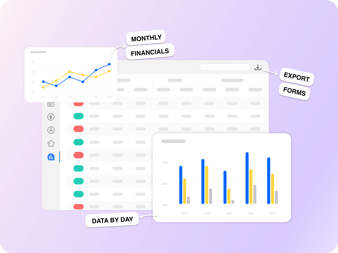 Analytics and reporting dashboard interface